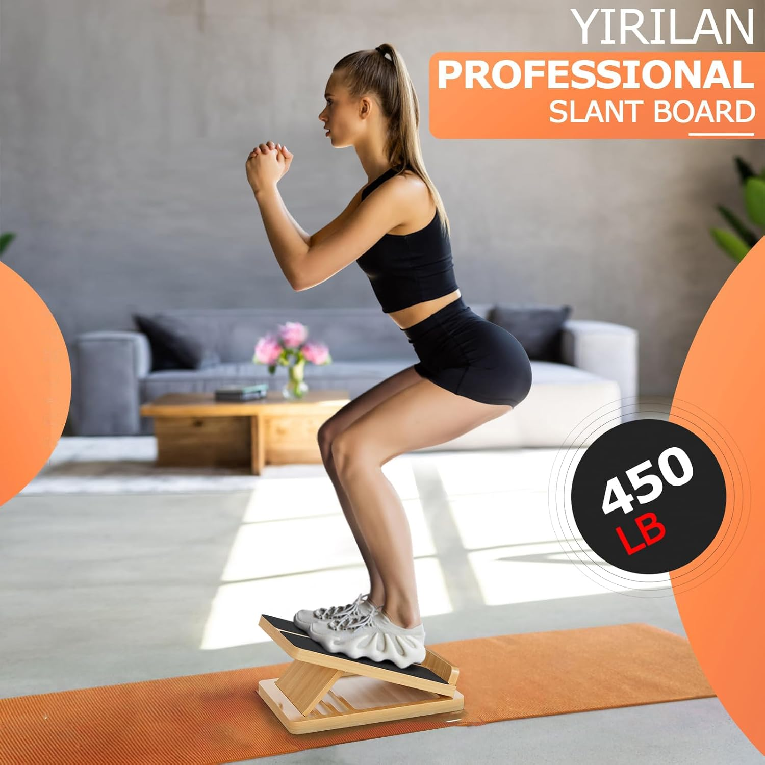 Professional Slant Board, Calf Stretcher Slant Boards, Adjustable Wooden Incline Board for Squats, Calf, Ankle, and Foot Stretching image number 3