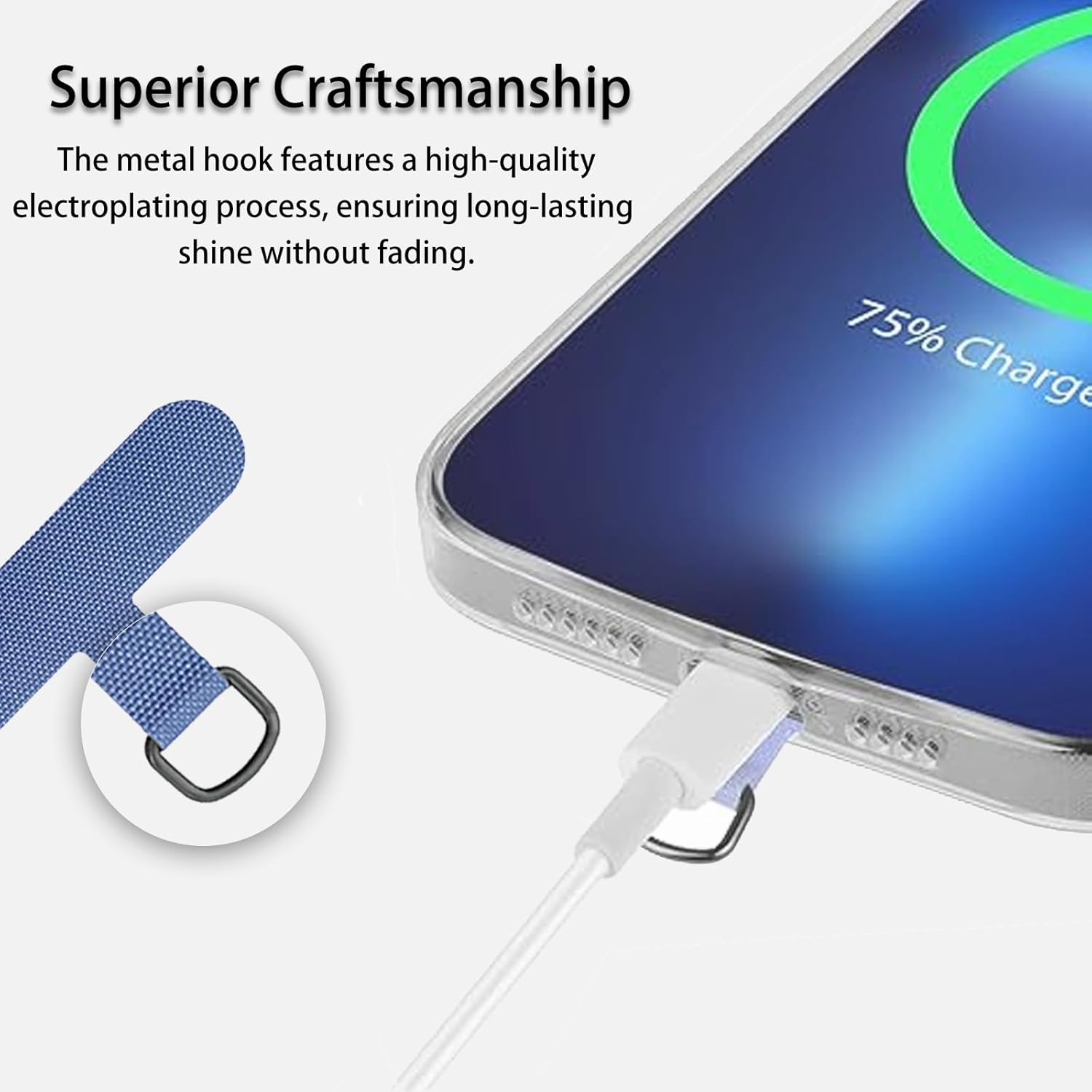 ONBPIY Universal Phone Lanyard Tabs 8 Pack - Multicolor Tether Patches with Metal Rings for Phone Case Attachment image number 2