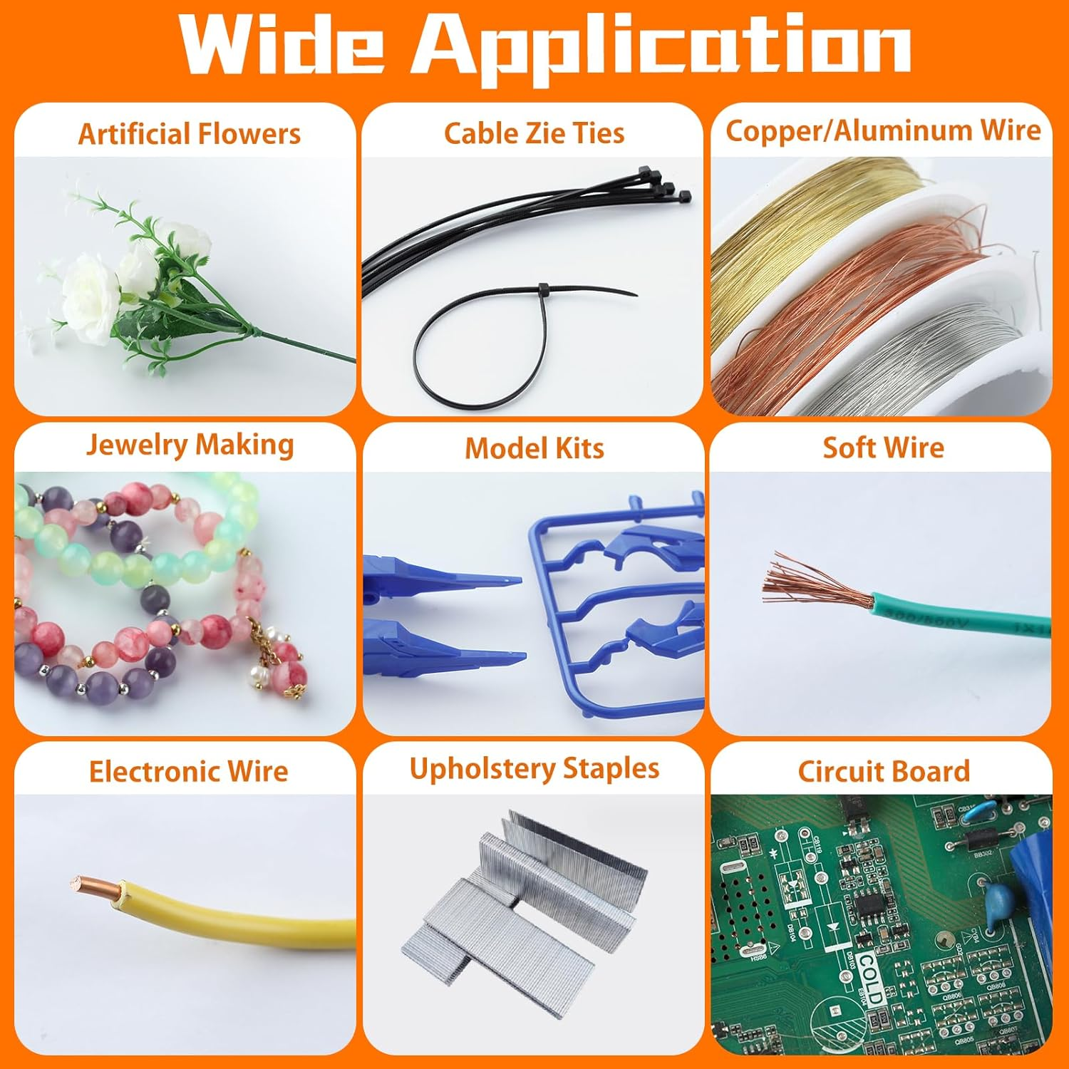 SPEEDWOX Diagonal Cutting Pliers 90 Angled Flush Cutters for Electronic Component Wire Cutters for Jewelry Making Side Cutters for Crafting Model Sprue Wire Clippers Floral Wire Cutter Zip Tie Cutter image number 1