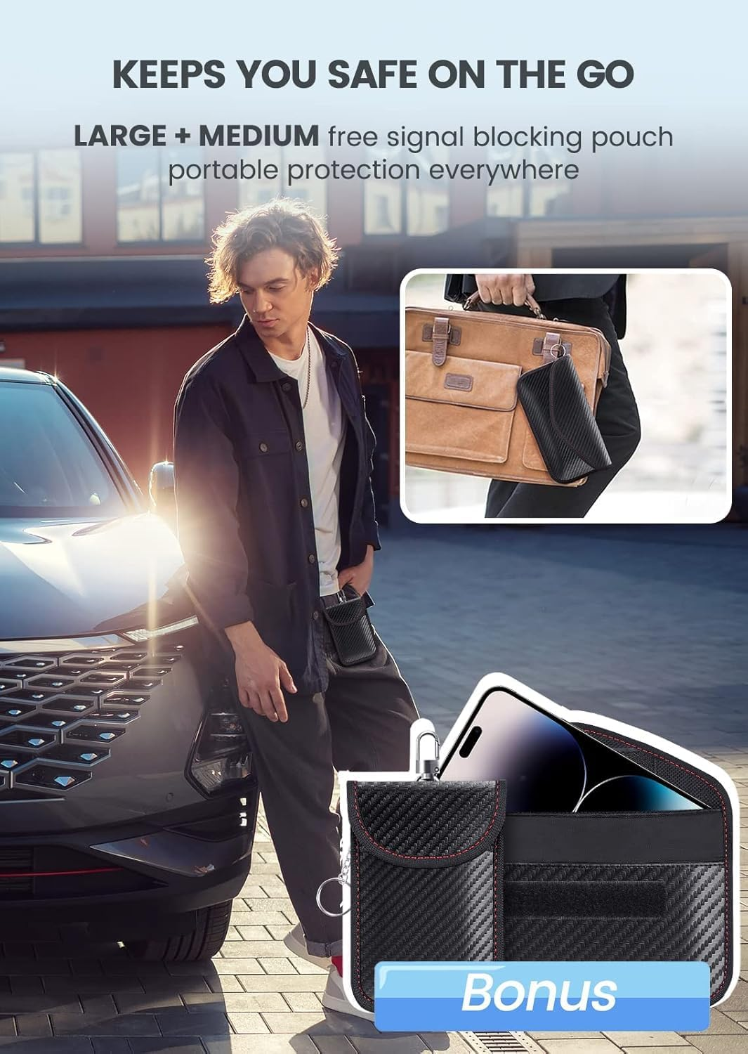 Extra Large Faraday Box, [2 Pack Faraday Pouch] Diyife 10-15 Car Keys Capacity Car Key Signal Blocker Box for Keys and Phones, Anti-Theft Key Fob Protector RFID Signal Blocking Set