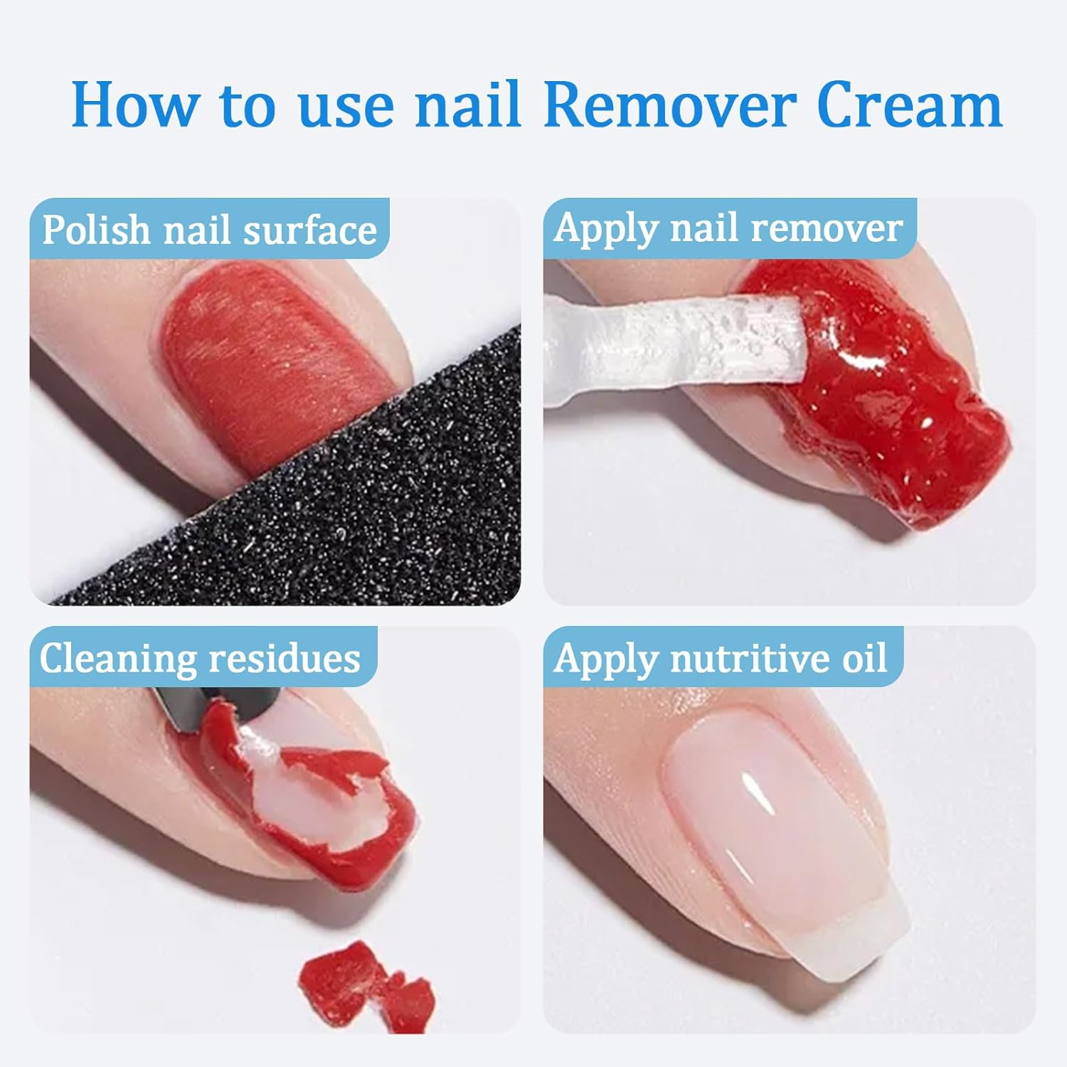 2Pcs Gel Nail Polish Remover Set, with 2Pcs Acetone Nail Polish Remover and Armor Removal Tools, Quick,Simple Gel Nail Polish Removal within 2-5 Minutes, Suitable for Women'S Nail Removal