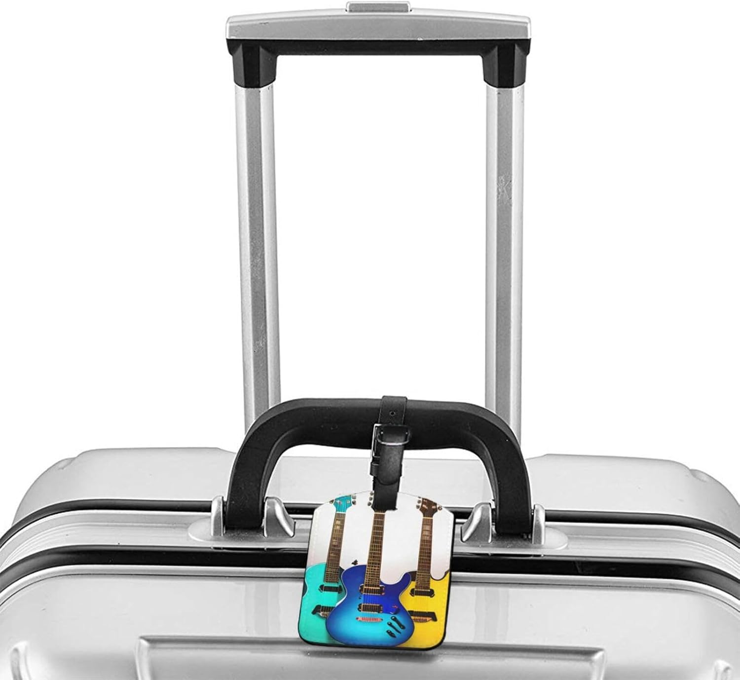 Colorful Guitars Print Elegant Tag Stylish Tag Luggage Tag 4.3 X 2.76 Inch for Suitcases Travel Bags image number 2