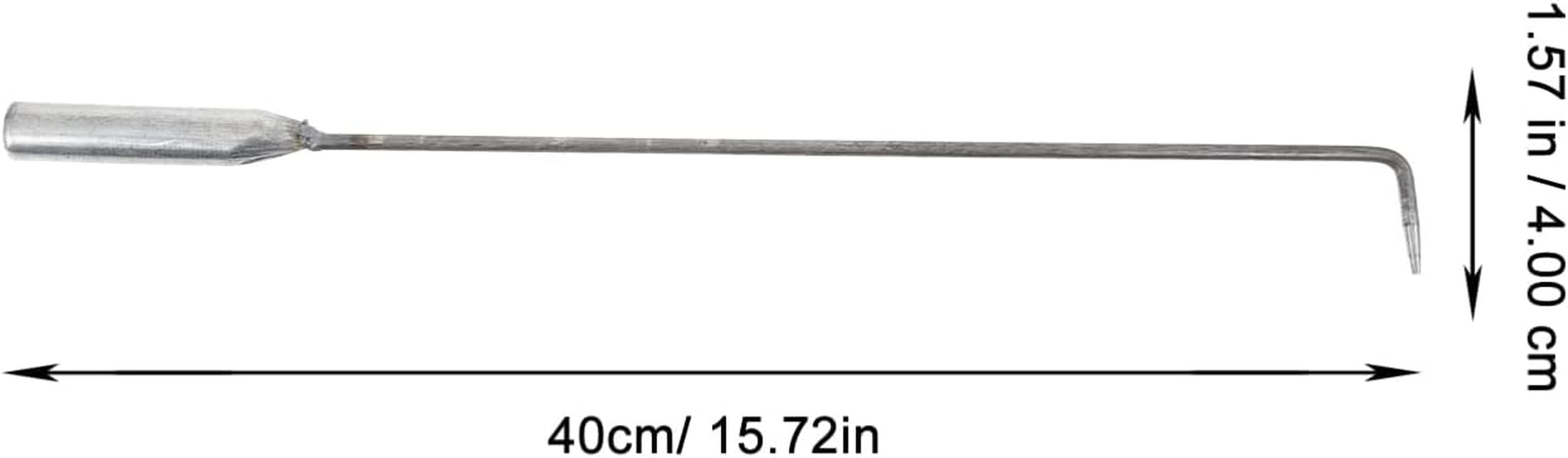 GLEAVI Handheld Charcoal Fire Poker, Iron Fire Poker for Fire Pit, Outdoor and Indoor Fire Pit Tool, Silver, 15.74 Inch