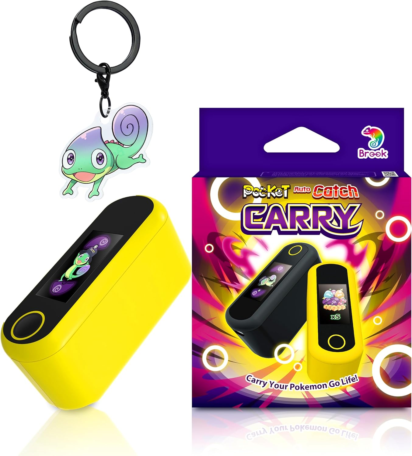 Brook Pocket Auto Catch Carry with Keychain - Dual Accounts Portable Version of Catch Pocket Monsters, Catcher