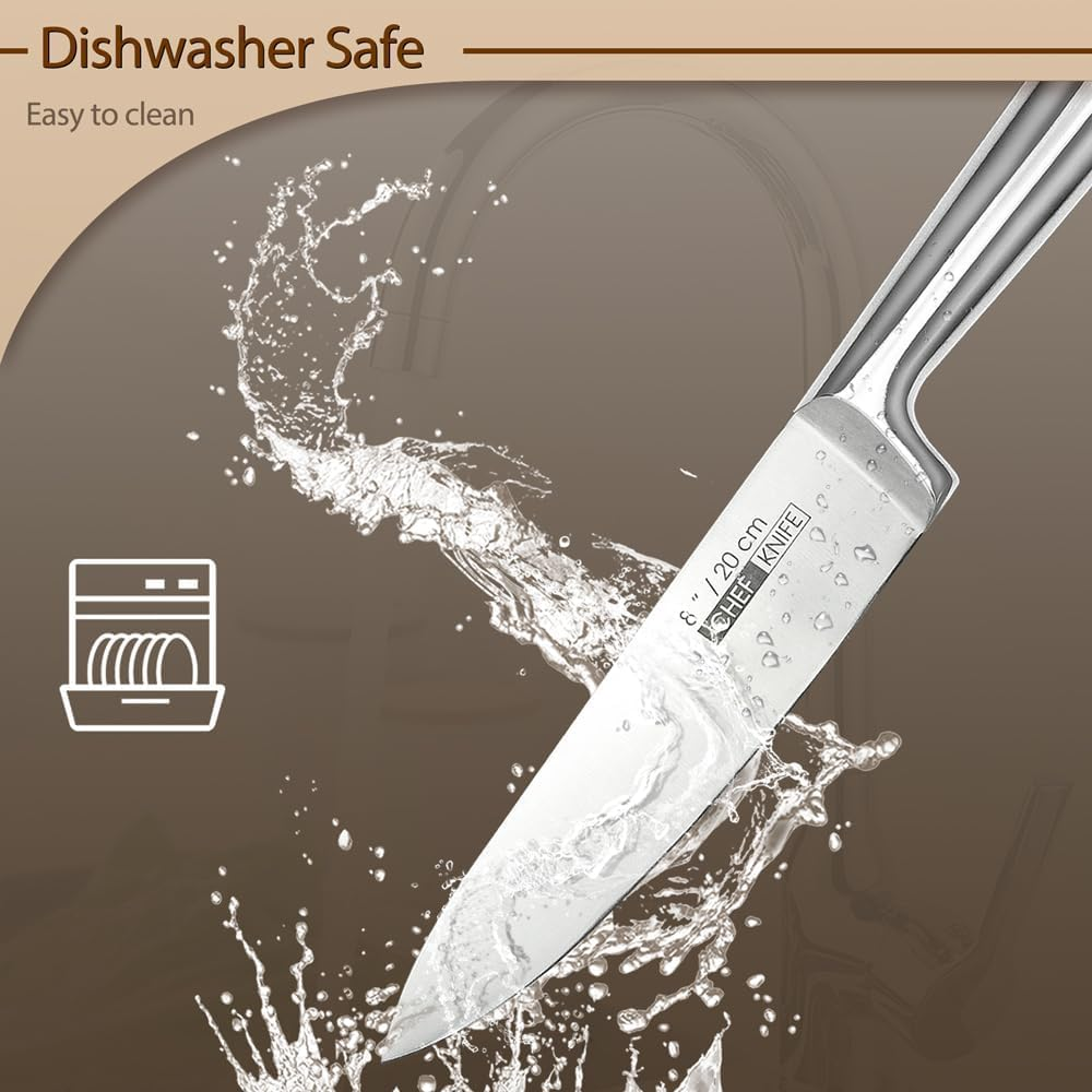 Knife Set, Kitchen Knives 5 Piece Sets for Chef Dishwasher Safe Steel Stainless Cooking (5 Piece) image number 3