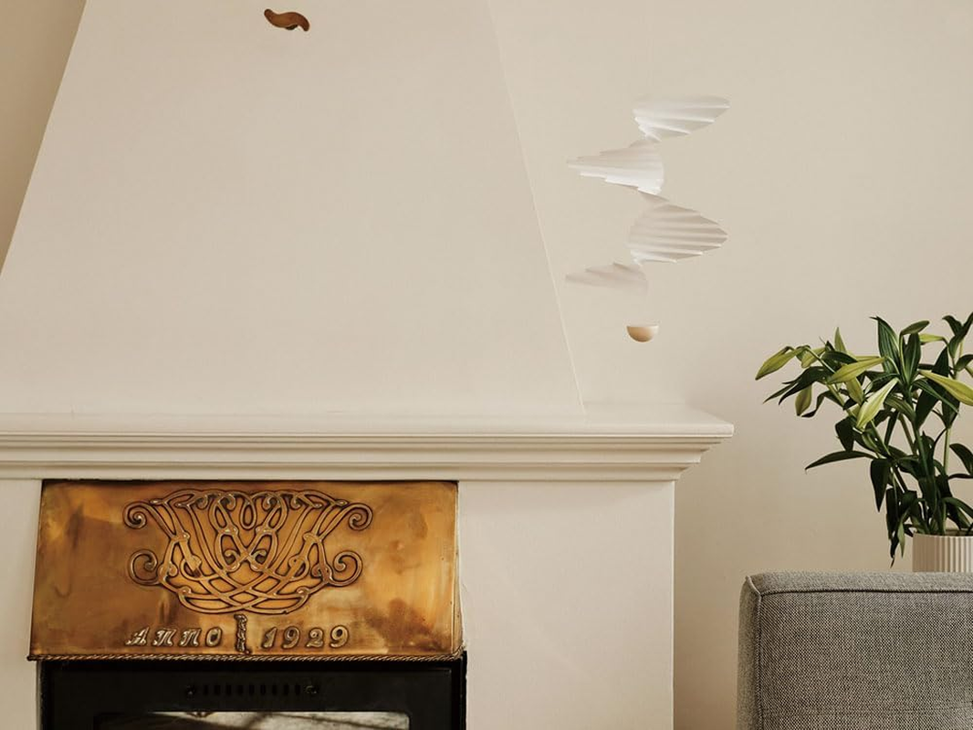 Airflow 24 Hanging Mobile - 18 Inches Plastic and Wood Ball - Handmade in Denmark by Flensted image number 1