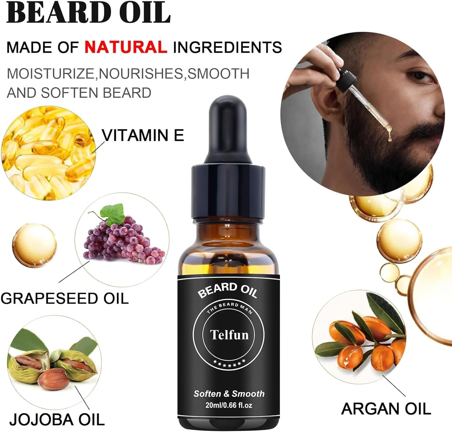 Beard Straightener W/Balm & Growth Oil & Guide E-Book,Upgraded 3 in 1 Hair Straightener Brush Beard Straightening Comb,Unique Stocking Stuffers Gifts for Men Him Husband image number 4