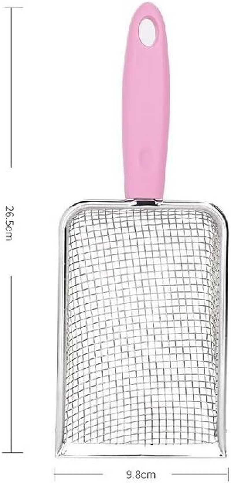 Stainless Steel Reptile Sand Substrate Scoop, 1Pc, Pink, 26.5X9.8Cm/10.43X3.86Inch, Cat Litter Scoop, Reptile Sand Substrate, 88 Count image number 1