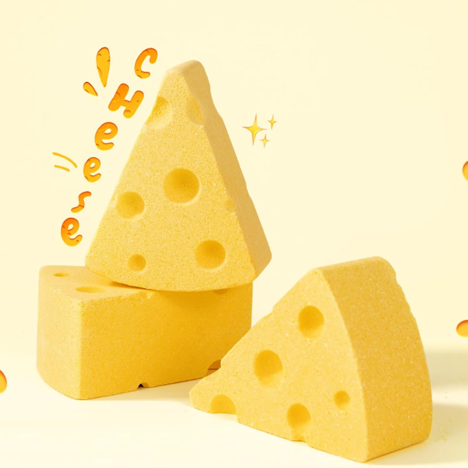 Aislor the Cheese Bath Single Cheesy Bath Bomb, Luxurious Moisturizing Fizzie Yellow One Size image number 1