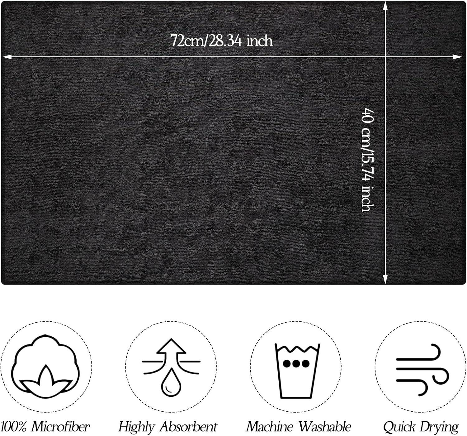 36 Packs of Bleach Proof Towels Microfiber Absorbent Salon Towels Bleach Resistant Salon Hand Towels for Gym, Bath, Spa, Shaving, Shampoo, Home Hair Drying, 16 X 28 Inches (Black) image number 3