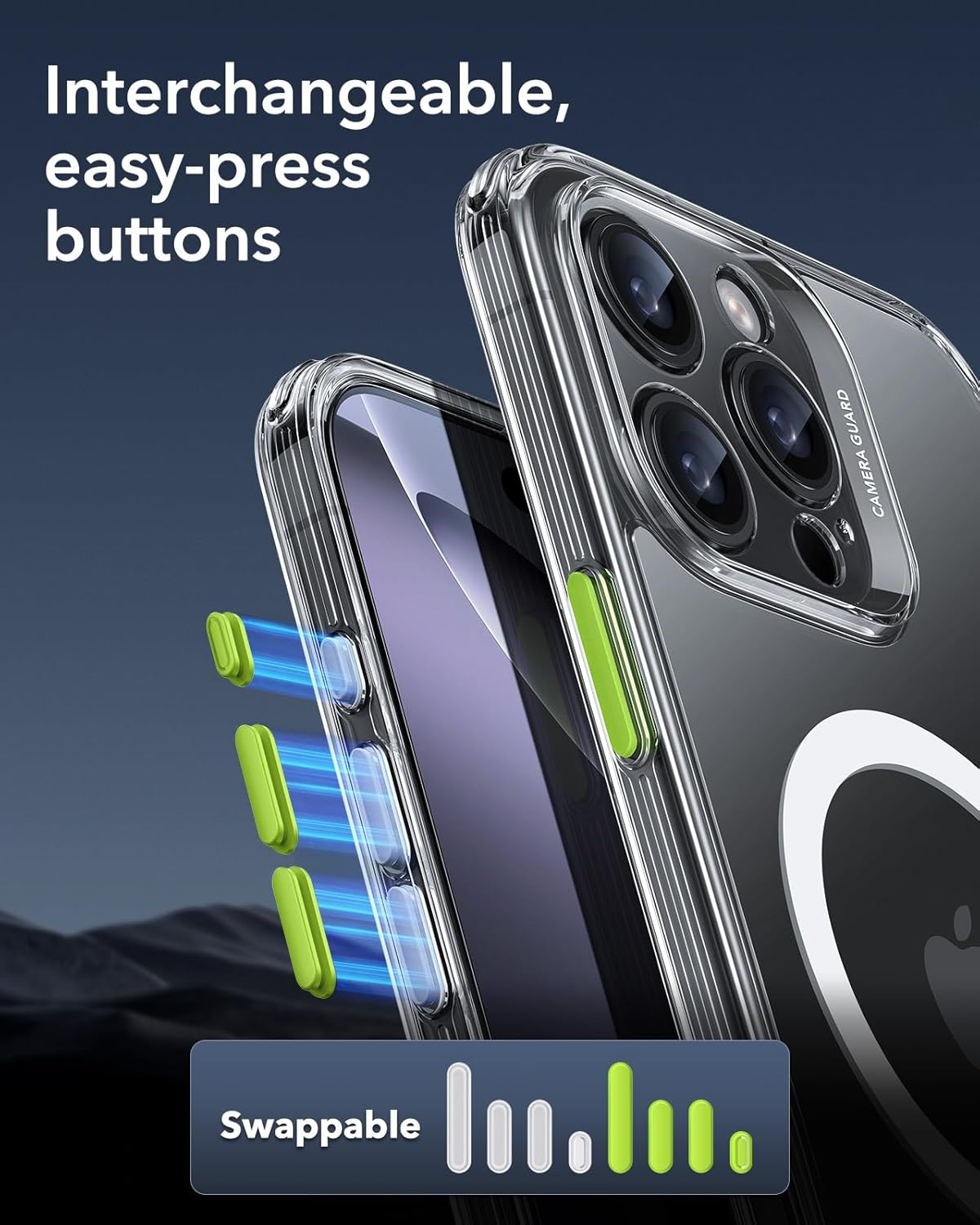 ESR for Iphone 16 Pro Max Case (4 in 1) Set, Translucent Matte Case with Screen Protector, Compatible with Magsafe, Military-Grade Protection, Classic Series, Clear image number 6