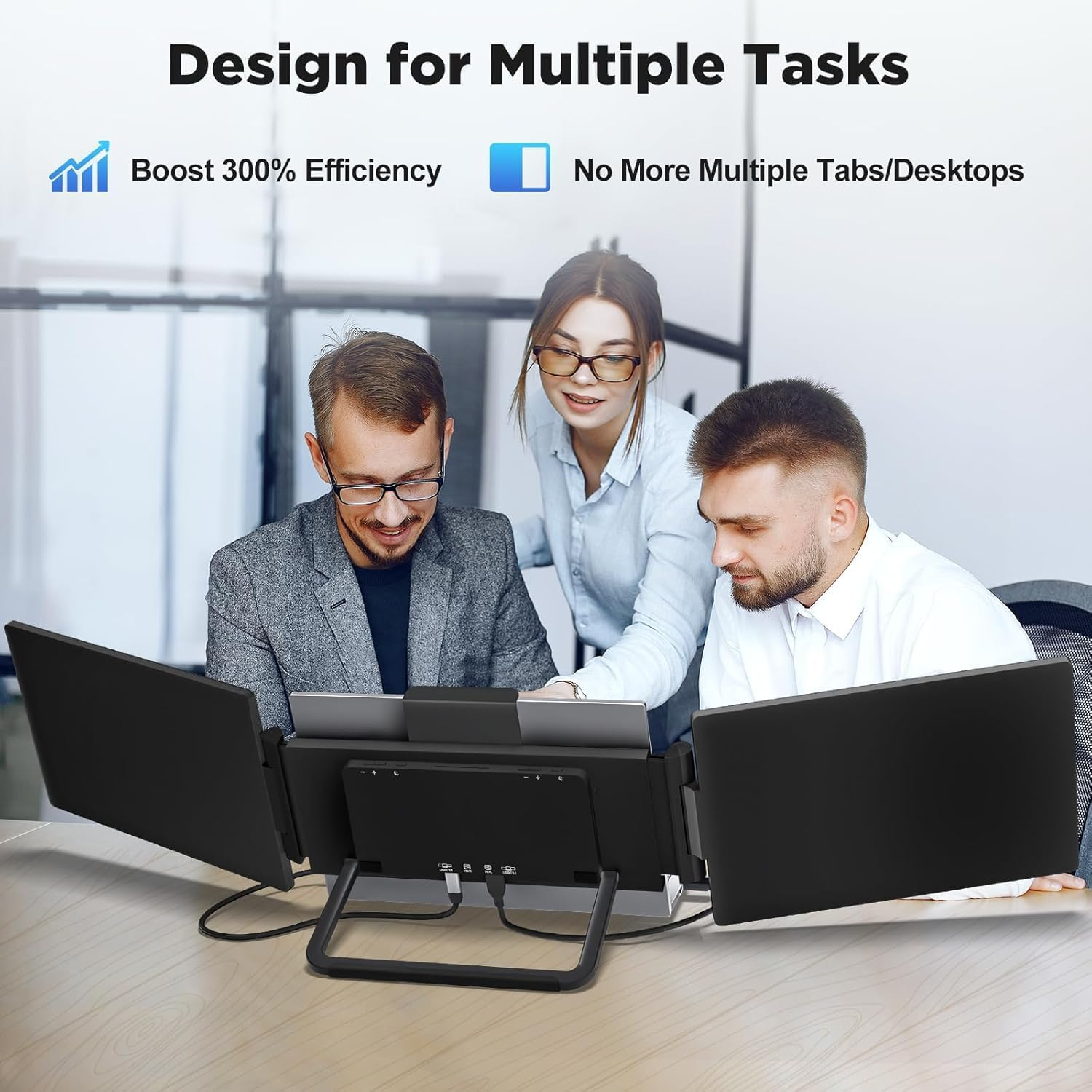 Laptop Screen Extender, 14" 1200P FHD IPS Dual/Triple Portable Laptop Monitor Extender 16:10 for 13.3"-16" Laptops, Type-C/Hdmi Plug & Play Extended Monitor for Mac/Wins/Android/Chrome (S2) image number 5