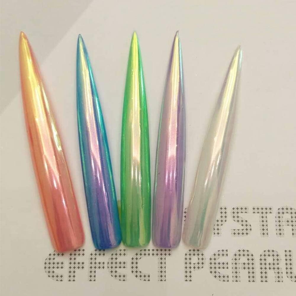 HANGQINGHENG Holographic Nail Powder Neon Effect Nail Art Piece Decoration image number 3