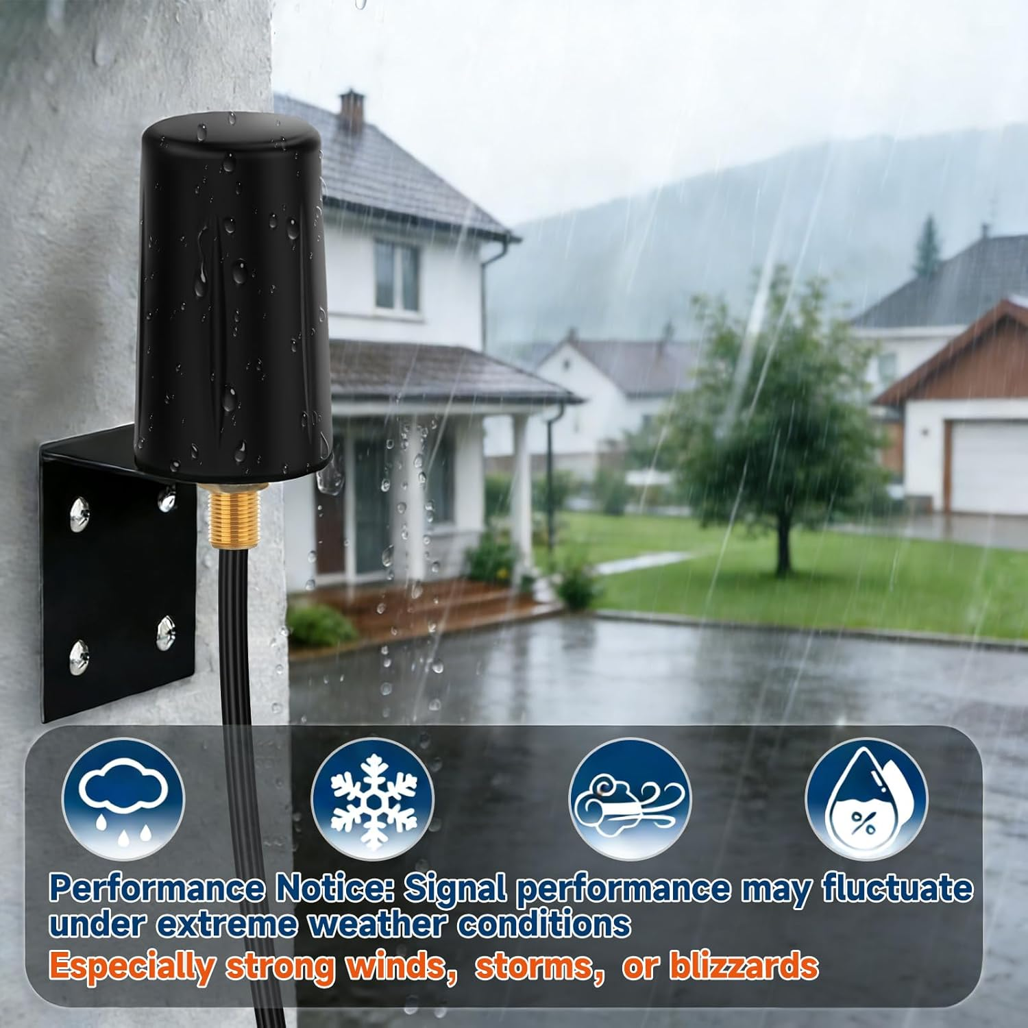 Bingfu 5G 4G LTE Antenna 4 SMA Connectors Outdoor MIMO Omni-Directional Antenna with 3M Cable, Waterproof Wall Mount for Cellular Router Mobile Hotspot Gateway Modem Iot Devices image number 4