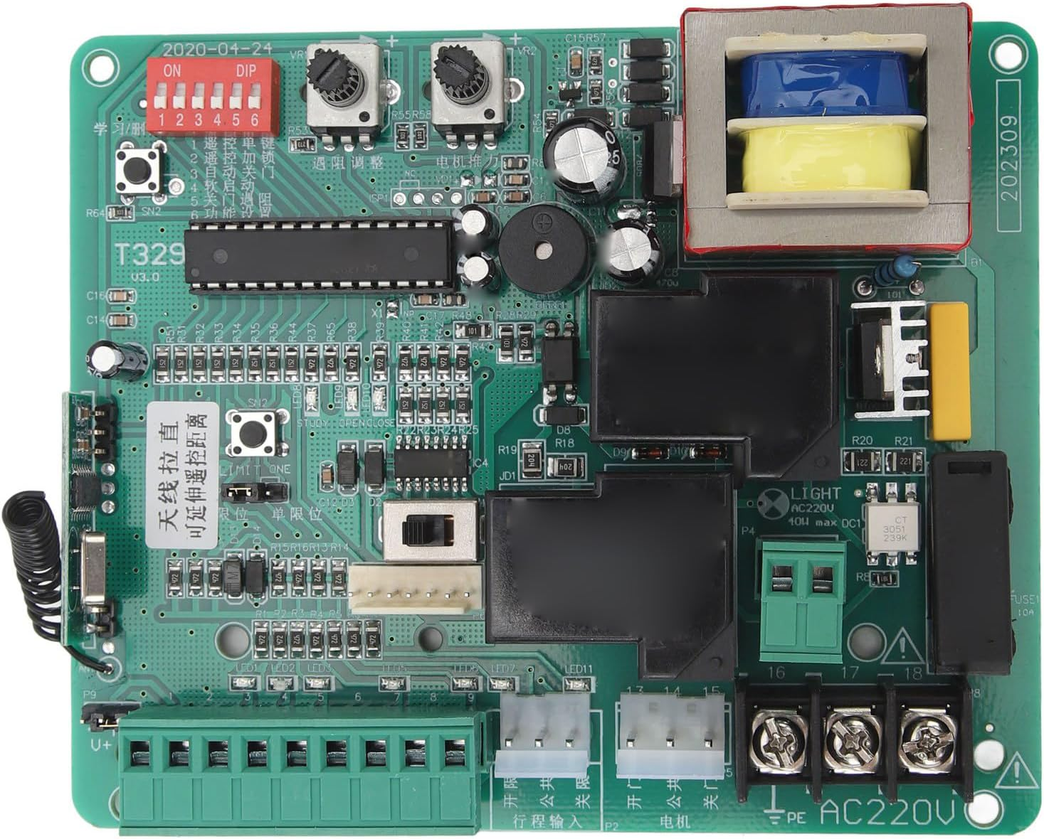Control Board for AC Sliding Gate Opener, Universal Main Electronic Control Board with LED Indicator, Sliding Gate Motor Replacement Accessories image number 5
