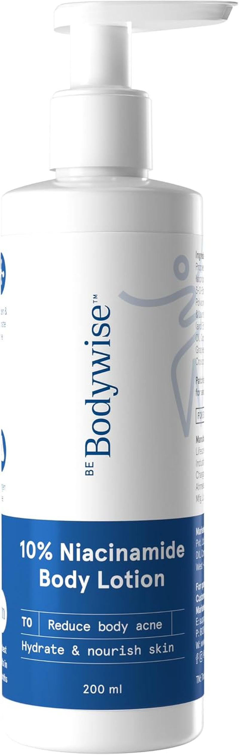 Be Bodywise 10% Niacinamide Brightening Body Lotion 200Ml | 48Hr Moisturization | Aloe Vera Extract & Almond Oil | Repairs Skin Barrier, Reduces Acne Marks & Nourishes | for All Skin Types image number 3