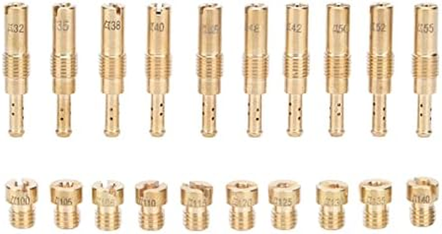 Carburetor Main Jet Kit, Metal 10 Pcs Slow Pilot Jets and 10Pcs Carburetor Main Jets Set, Replacement for Keihin PWK CVK Type PE Carburetor, OKO CVK Main Jet, Slow Pilot Jet image number 4