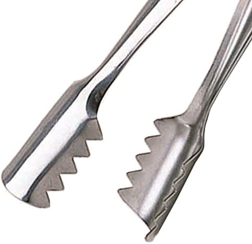 Barcraft Ice Tongs, Stainless Steel Ice Tongs for Ice Bucket, Sugar Cube, Coffee Bar with Serrated Tongs Head for Ice in Cocktails, 16 Cm, Silver