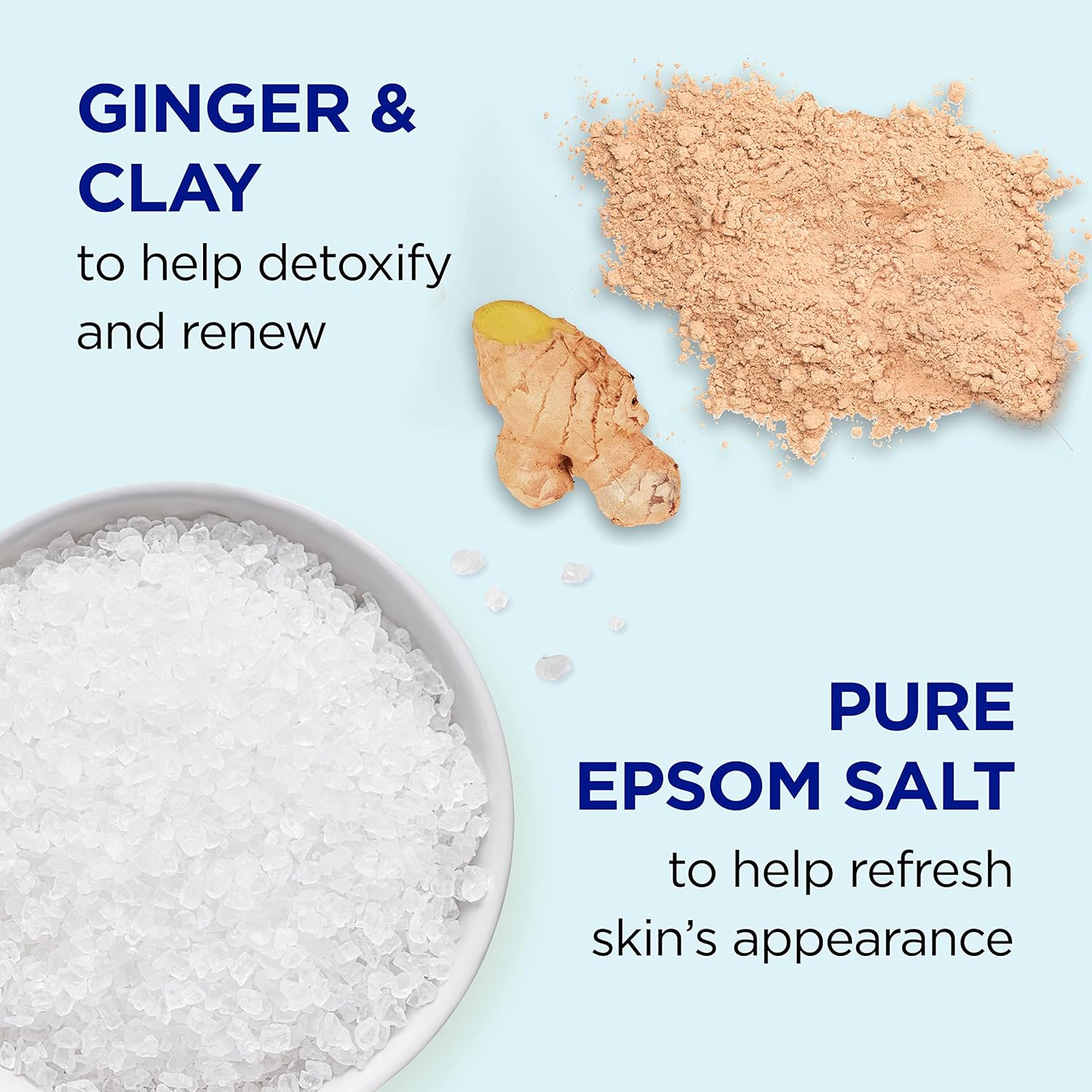 Dr Teal'S Ginger and Clay Pure Epsom Salt Soaking Solution, 1.36 Kg, White, 3 Pound (1 Count) (04342-4PK)
