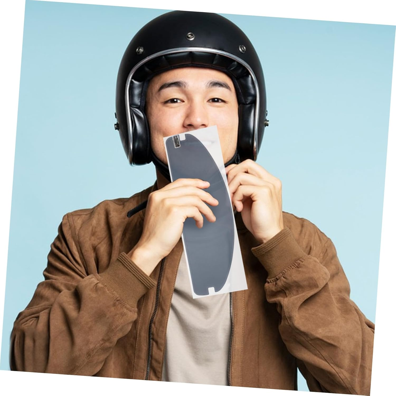 TOGEVAL Anti-Fog Rain Film for Motorcycle Helmet Fog-Resistant Visor Sticker Patch with Sun Shield Protection Easy to Install Helmet Accessory for Clear Vision and Safety image number 3