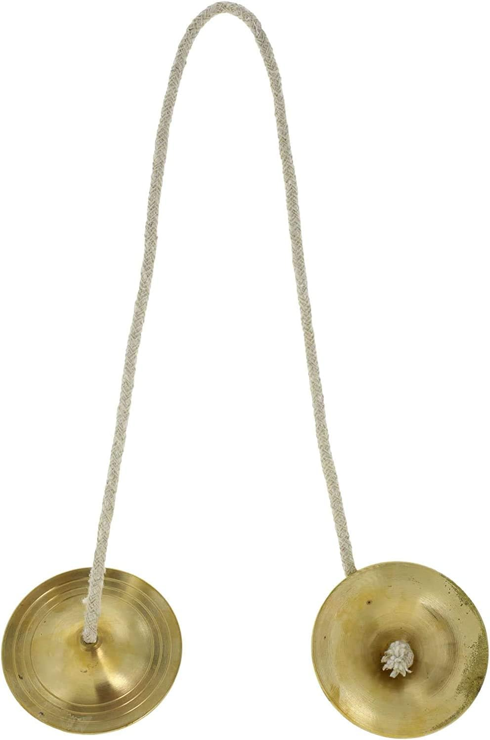 BRASS Manjira Instrument Finger Cymbal Hand Cymbal Metal Clapper -METAL-MANJIRA-MANJEERA -PERCUSSION-KIRTAN-POOJA- HARE KRISHNA (3 INCH) image number 1