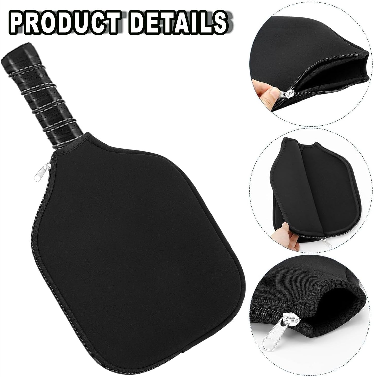 BEANPRECOY 2Pcs Neoprene Pickleball Paddle Covers (8.27 X 11.02 Inch) Durable Pickleball Racket Sleeve Protector for Paddle Storage & Travel, Pickleball Accessories image number 2