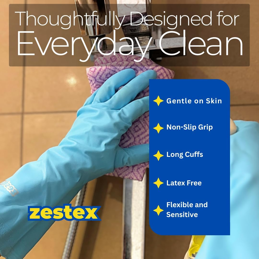 Gentle on Hands Dishwashing Gloves &ndash; 2 Pairs Reusable Thin Cleaning Gloves for Sensitive Skin, Flexible and Comfortable for Everyday Household Tasks image number 5