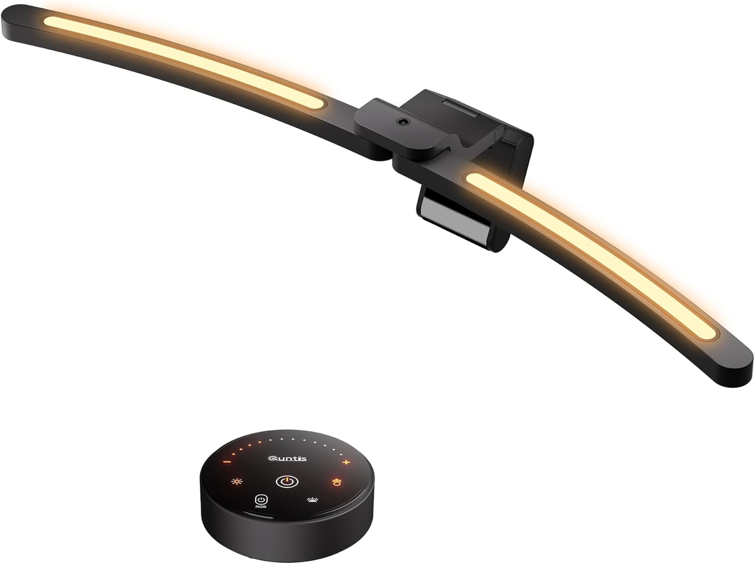 Quntis Curved Monitor Light Bar with Remote &Touch, Auto Adjustable Brightness and Color Temperature Eye-Care USB Computer Lamp with Foldable Backlight Screen Light Bar, No Glare Home Office Gaming