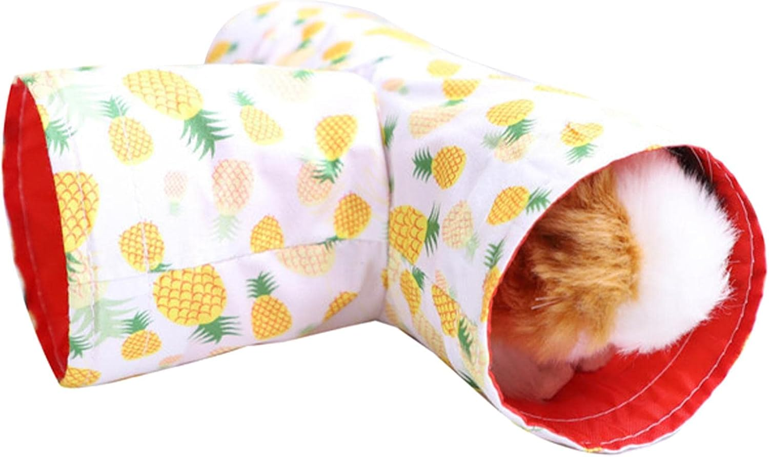 Prettyia Small Pet Animals Tunnel Tube Toy for Hamster/Gerbil Rat/Guinea Pig/Chinchilla/Squirrel, Yellow Pineapple image number 1