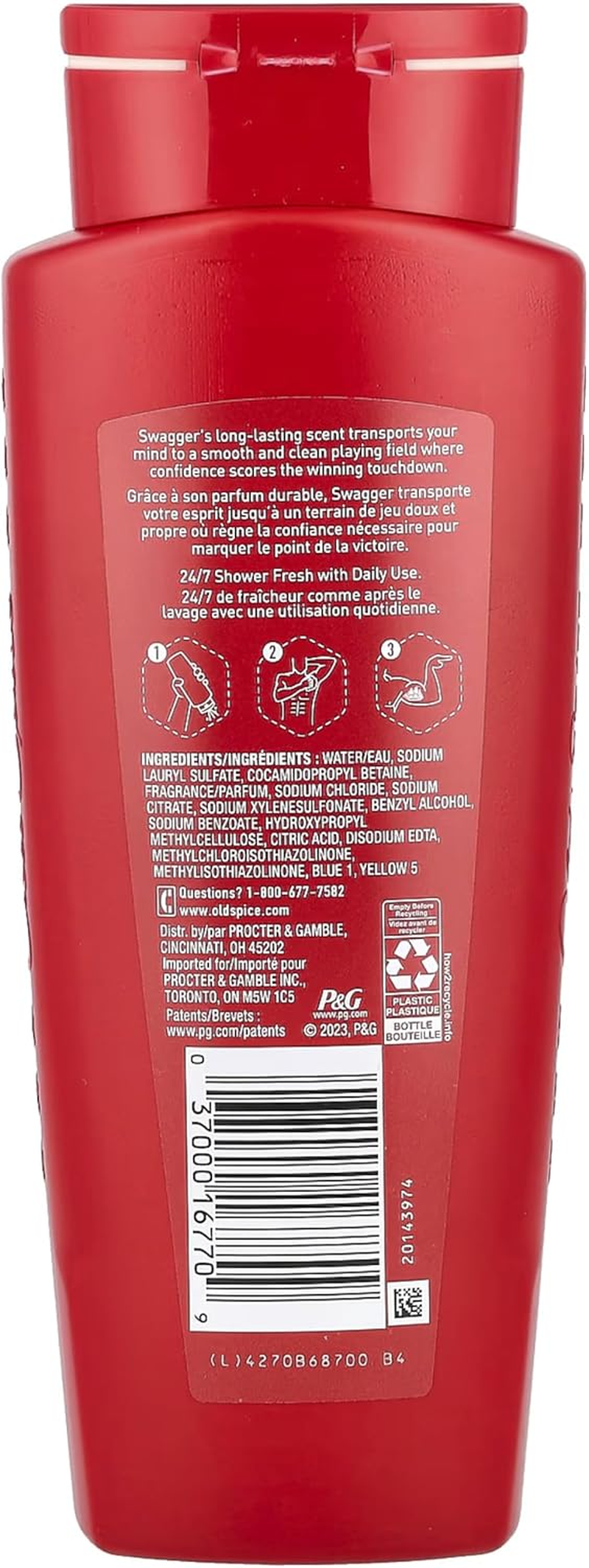 Old Spice Red Zone Body Wash, Swagger, 16 Oz (Pack of 2) Bundled with Toiletry Bag