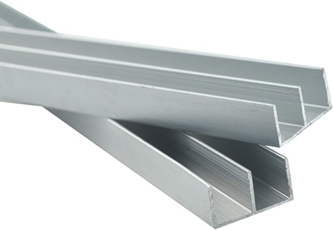 HJVLXYAFB Double Track Sliding Door Hardware Kit, Sliding Window Window Track, Aluminum Sliding Glass Door Track System for Wardrobe Closet Shower Cabinet(White,100Cm(39")) image number 5