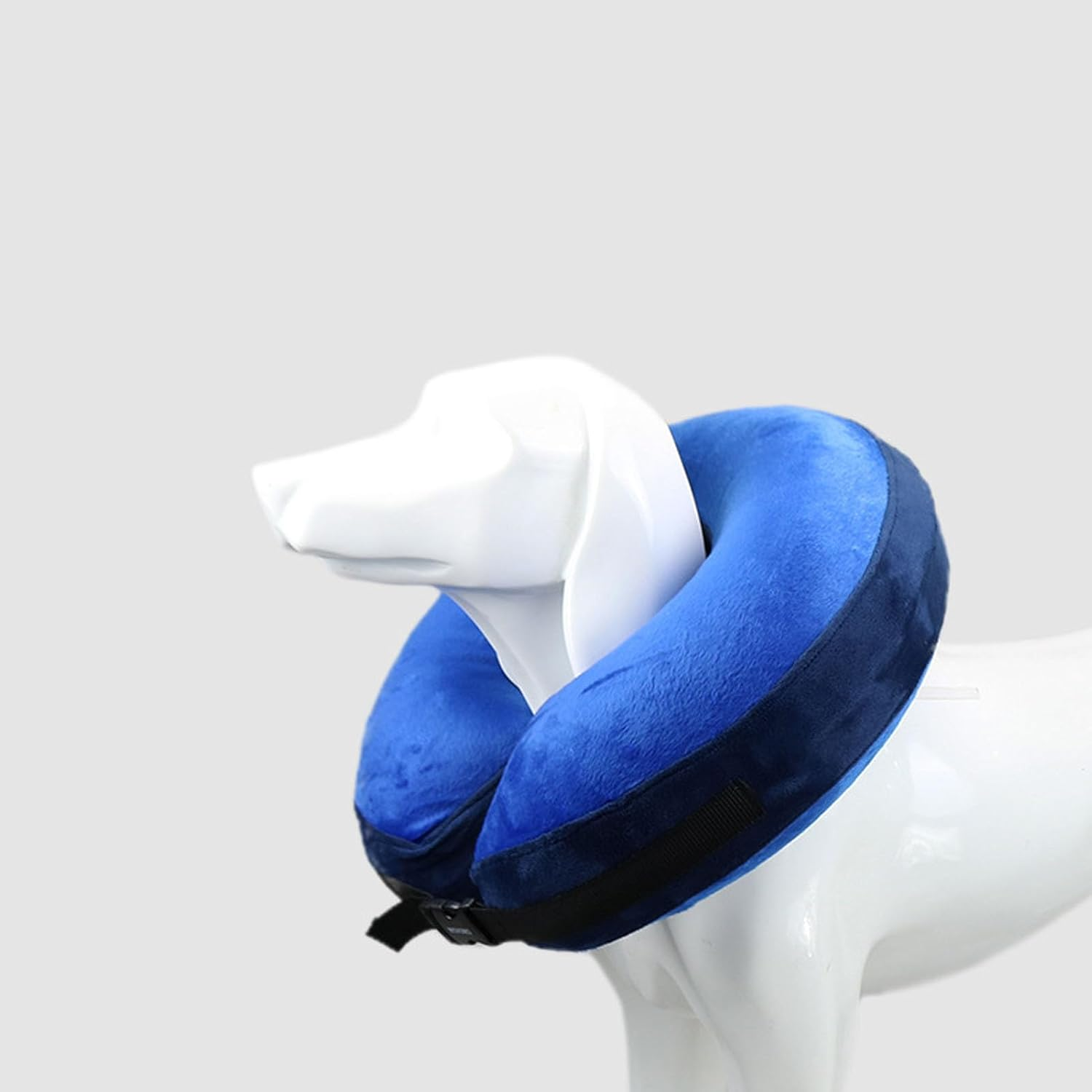 Dog Cone Collar, PVC Soft Keep Warm Dog Cone Collar Protective Recovery Dog Collar, Inflatable Dog Neck Collar Pet Cones for Small Medium Large Dogs after Surgery(Blue M) image number 3
