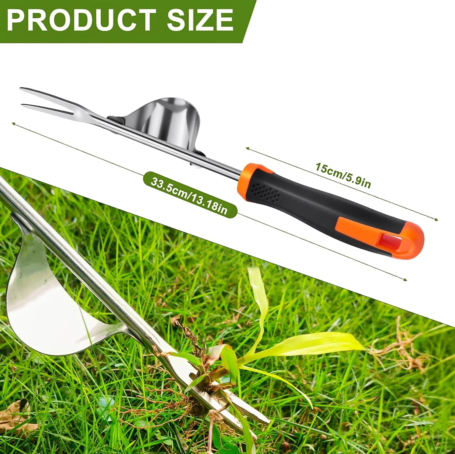 Hand Weeder Set with Garden Gloves with Claws for Yard, Lawn, Patio and Garden Care | 4-Tine Tool & Comfort Grip image number 5