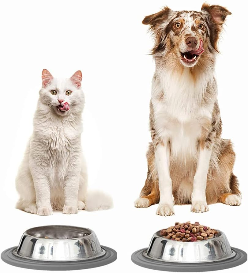 2 Pack Silicone Pet Feeding Mat for Dog and Cat, Non-Slip Placemat Tray to Prevent Food and Water Bowl Messes on Floor, Easy Clean Dish Mat for Medium and Small Pet (9.5"X9.5", Grey) image number 6
