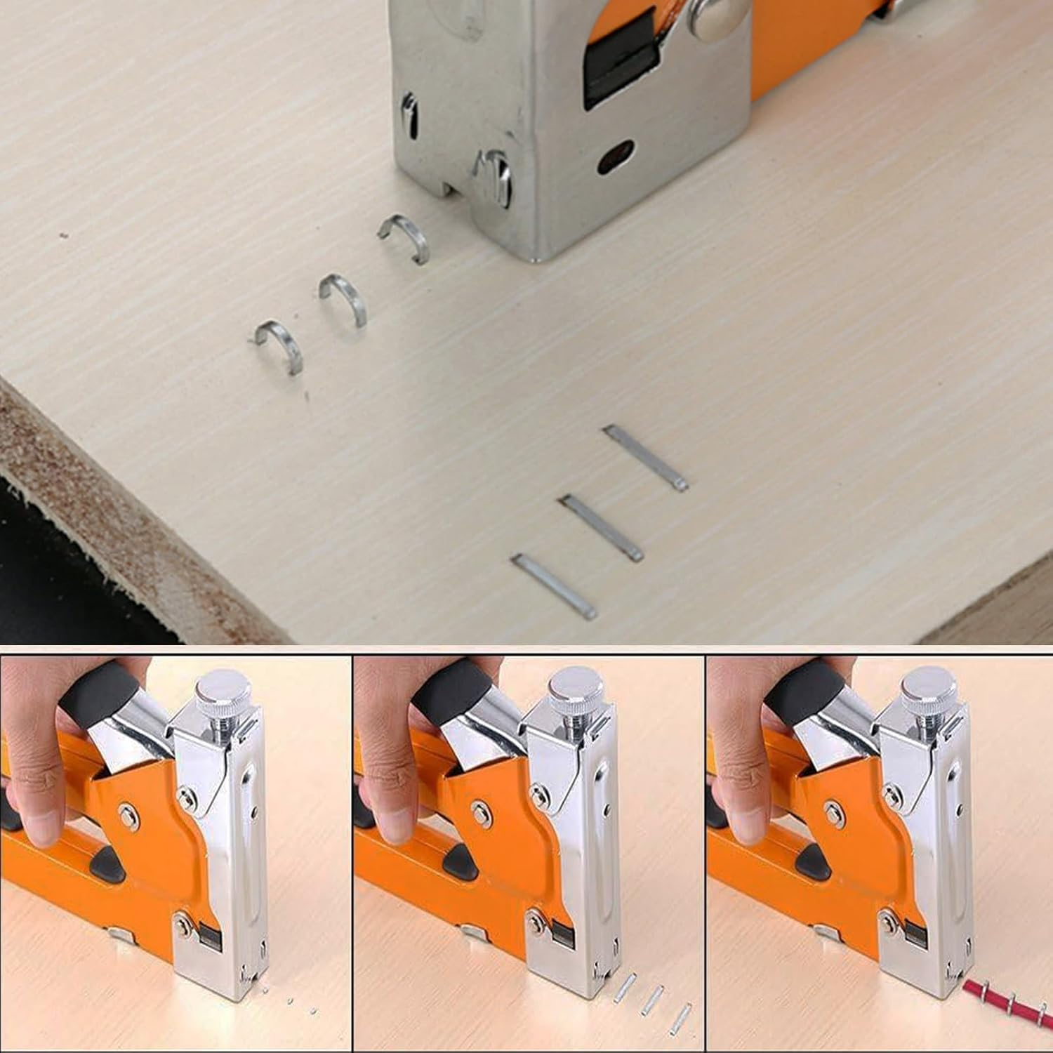 Upholstery 3 in 1 Staple Gun Heavy Duty, with 3000 Staples, Remover, Manual Brad Nailer Power Adjustment Stapler Gun for Wood,Craft,Wire,Cable,Fabric,Furniture,Diy image number 3