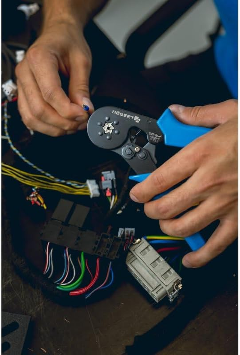 H&Ouml;GERT TECHNIK Crimping Tool for Thin Wall Sleeves 0.25-6.0Mm&sup2; (23-10AWG) 175Mm Hexagonal Press Tool Heavy Duty Ergonomic image number 3