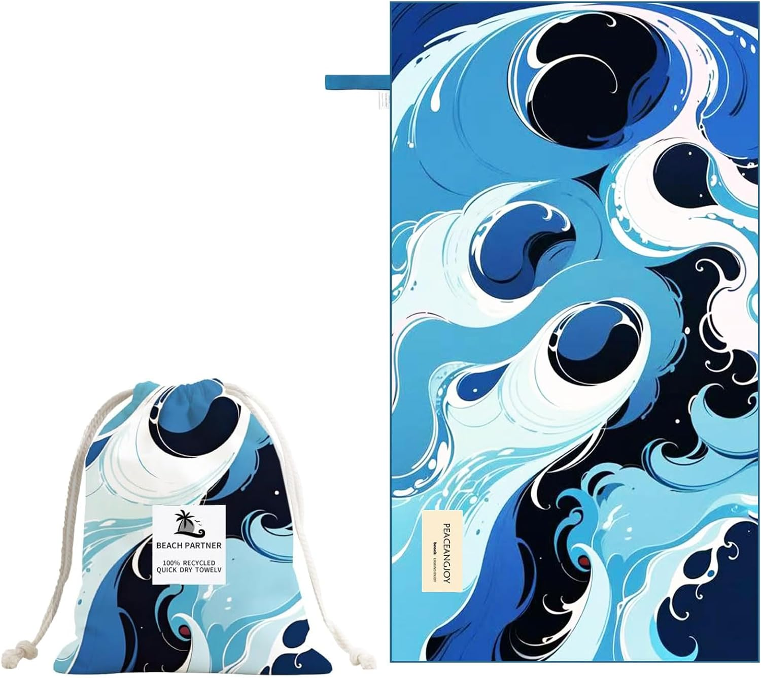 Beach Towel &ndash; Tropical Retro Style with a Unique Design, Large (90 * 160CM) Made from Double Sided Print 250 GSM Thick Microfiber Suede Quick Dry Oversized for Kids & Adults image number 6