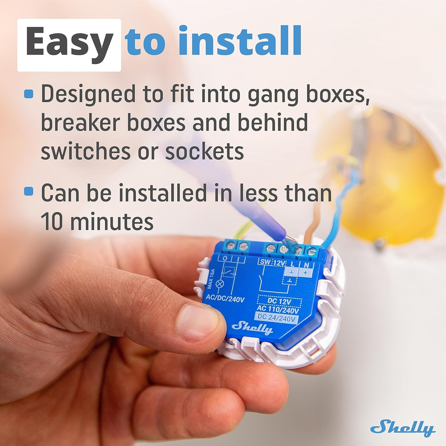 Shelly plus 1, Wifi & Bluetooth Smart Relay Switch, Home Automation, Alexa/Google Home Compatible, Ios Android App No Hub Required Lighting Control DIY Remote Control Garage Door (4 Pack) image number 3