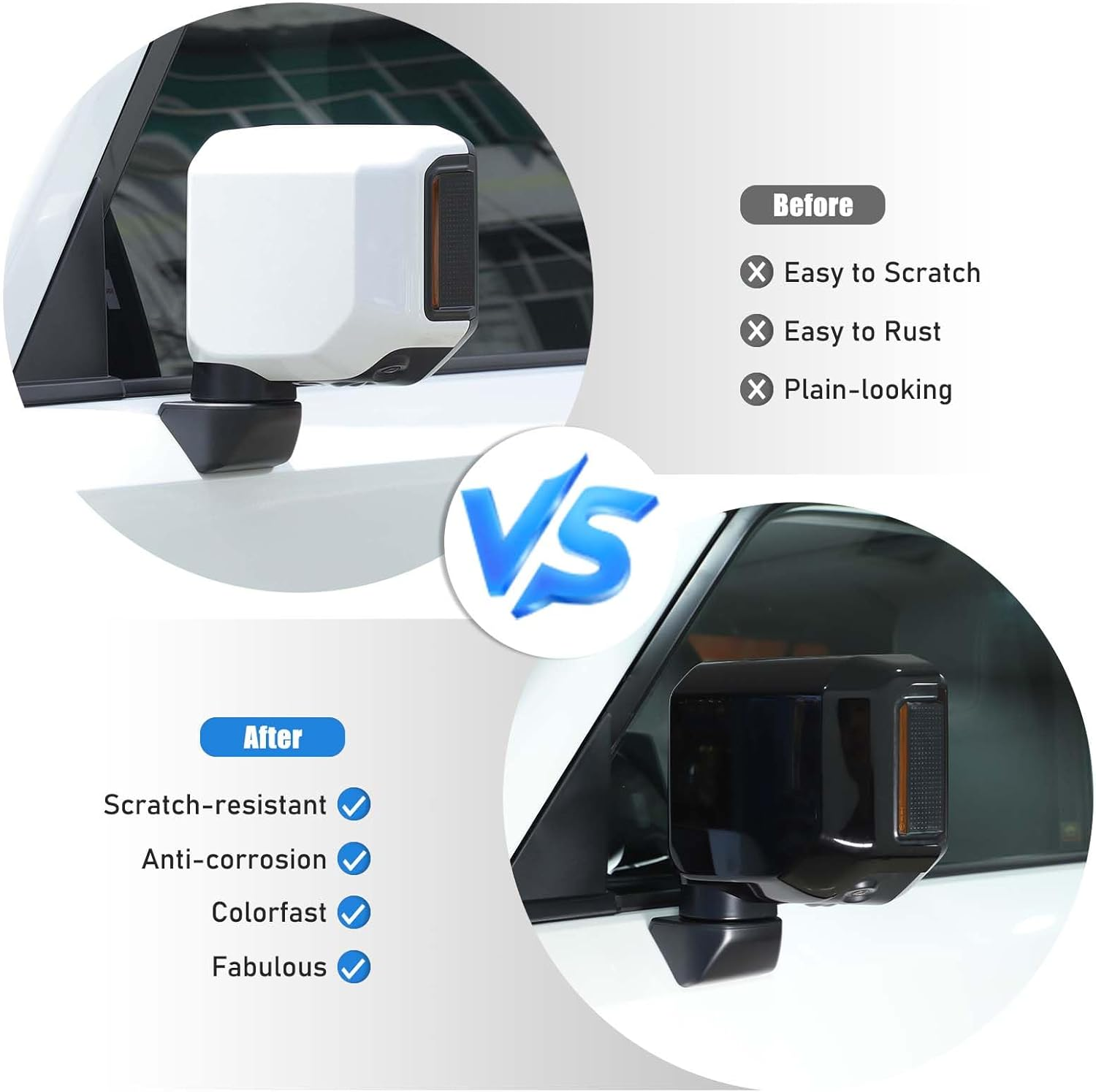 Yinaniutos Side Door Mirror Covers Compatible with Toyota Land Cruiser 250 Prado J250 LC250 2024 2025 Accessories | ABS Plastic Exteriro Rearview Mirror Caps Trim | 2PC Set (Glossy Black) image number 6