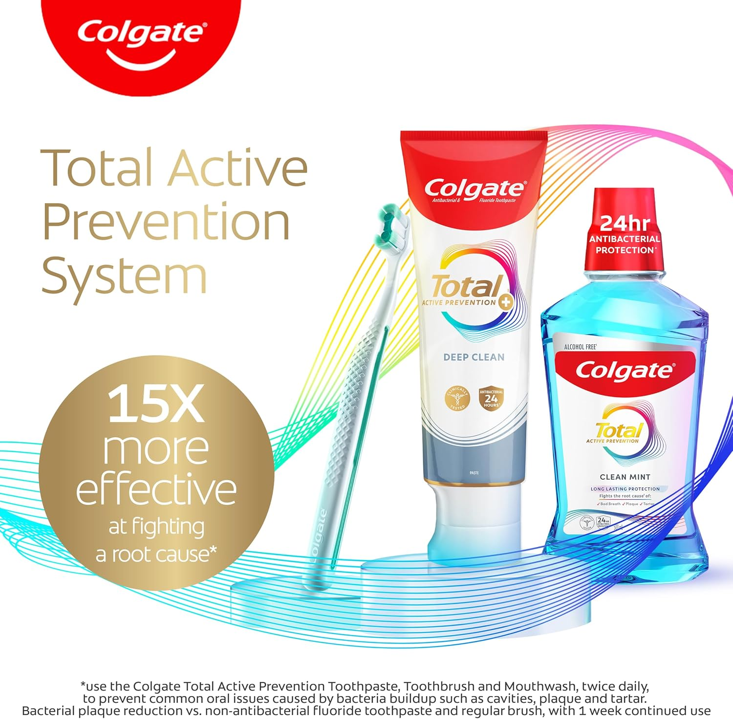 Colgate Total Active Prevention Clean Mint Mouthwash, 500Ml image number 4