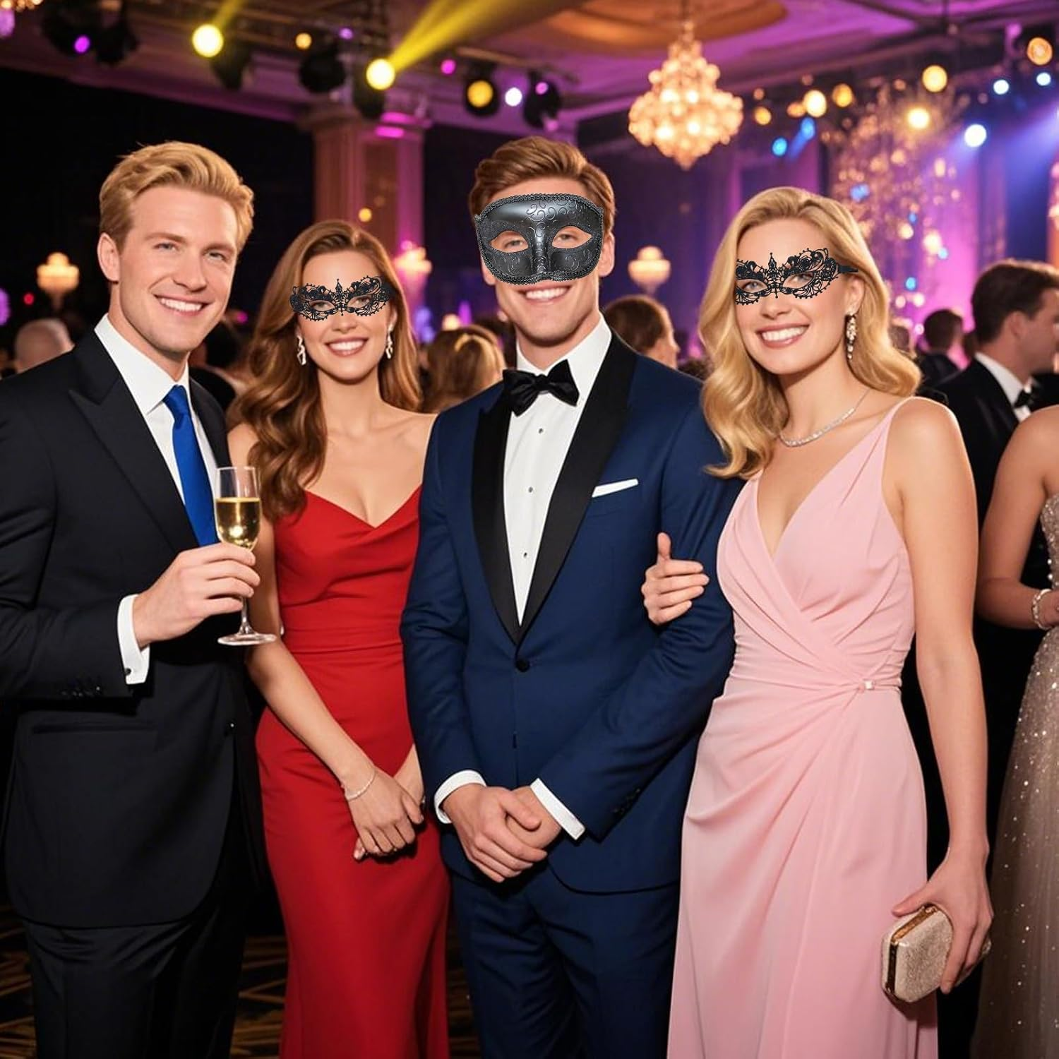 Couples Masquerade Masks, Cosplay Party Masks image number 3