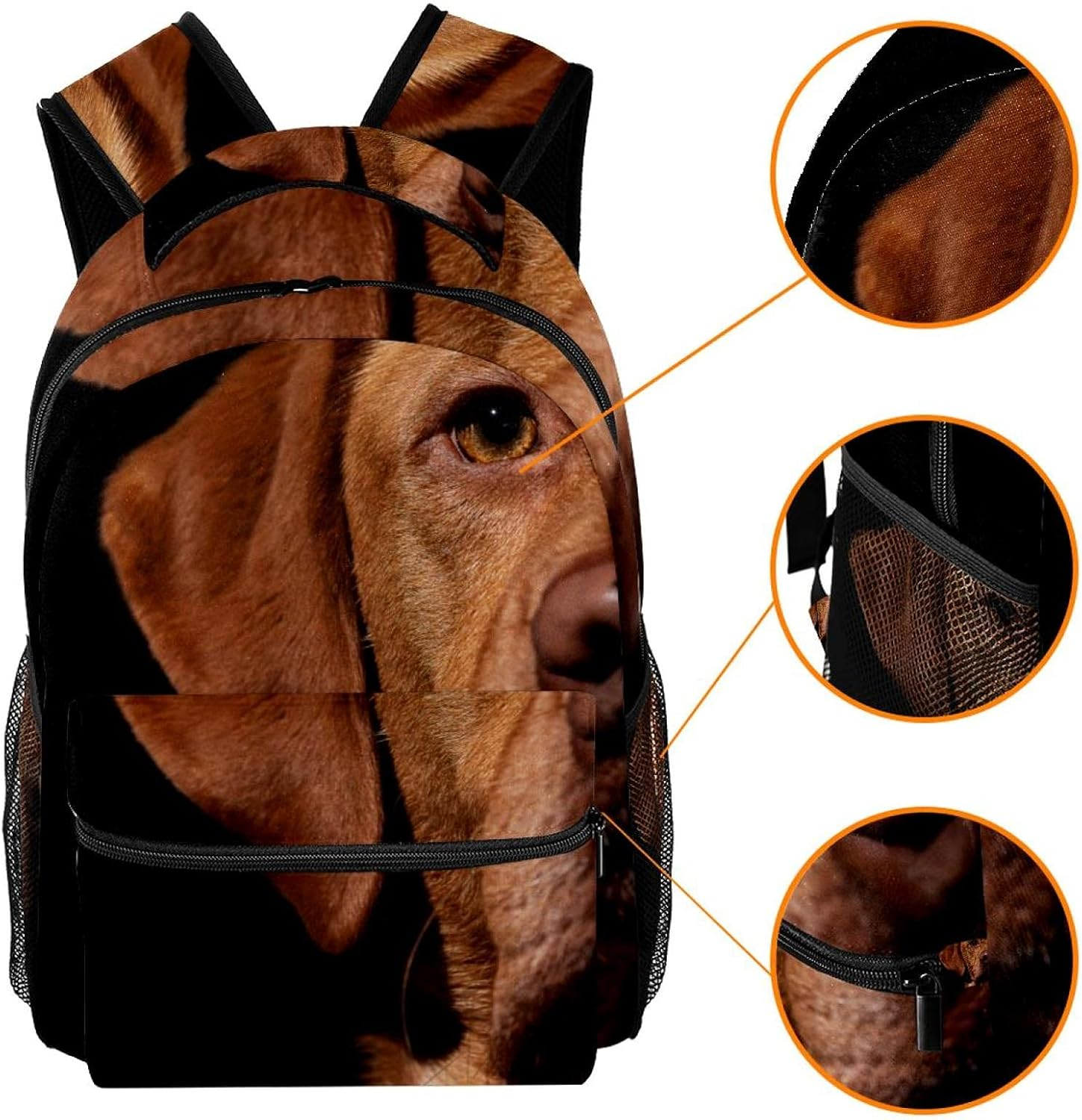 Labrador Dog Head Backpack Students Shoulder Bags Travel Bag College School Tote Backpacks image number 5