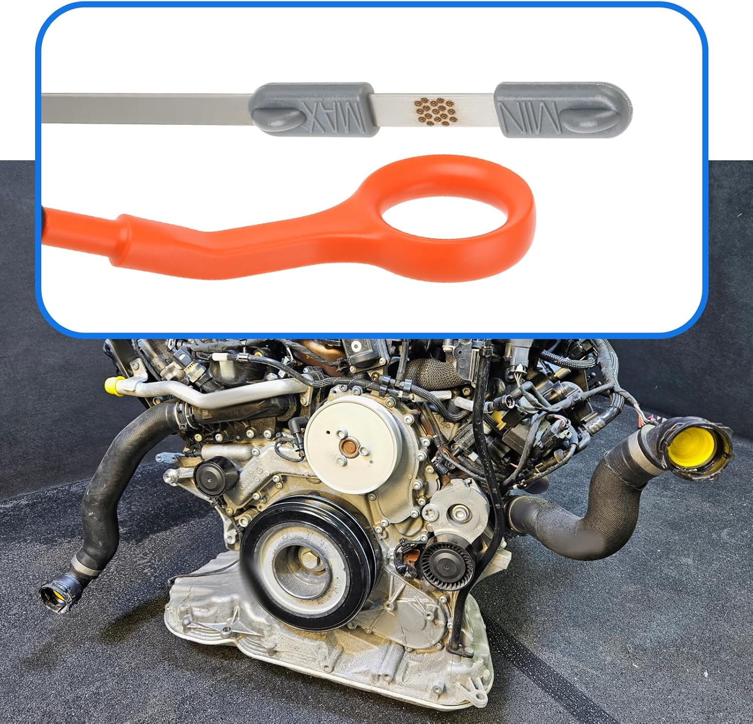 Oil Dipstick Steel Replacement OE 079115611P Compatible with Touareg 4.2 V8 Compatible with Audi A6 A8 Q7 2006-2011 image number 3