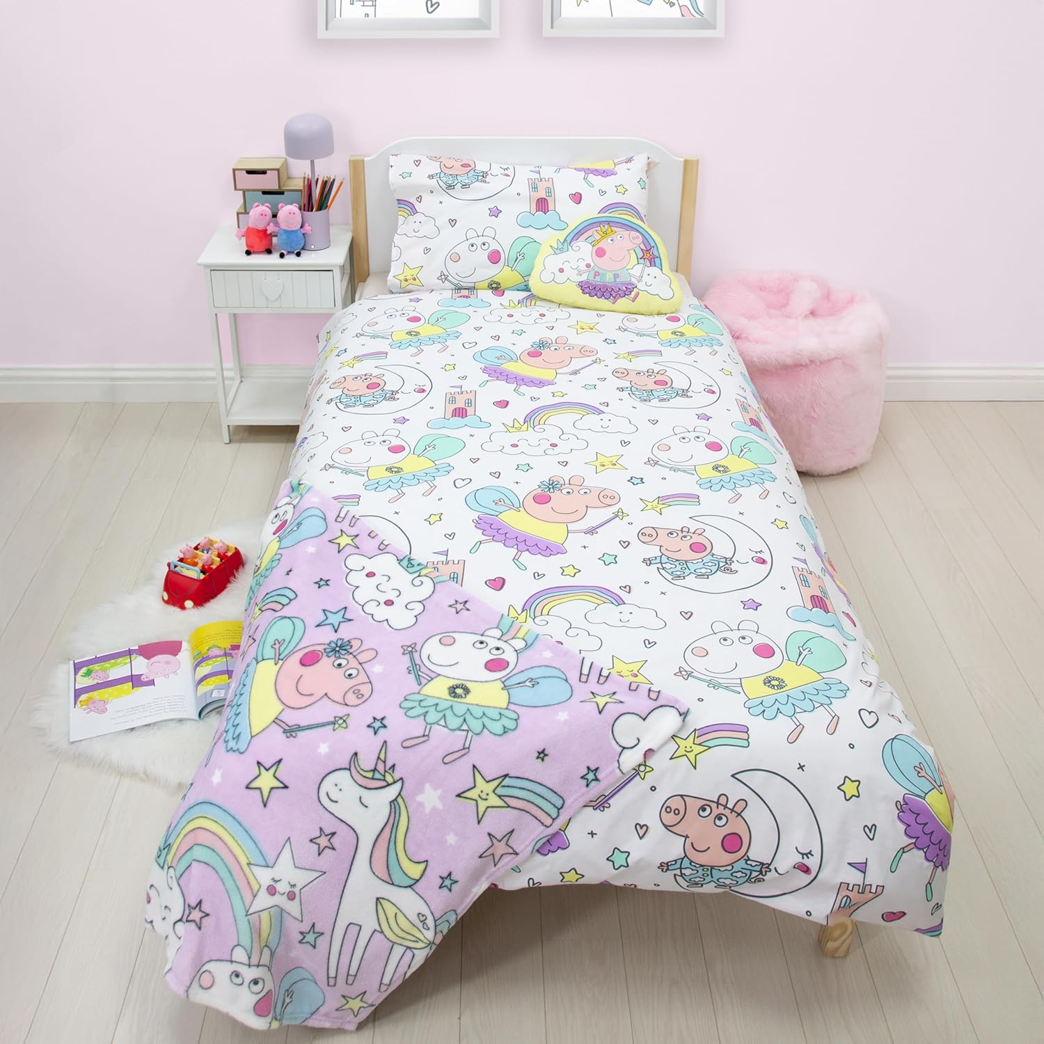 Peppa Pig Officially Licensed Bedtime Design Single Duvet Cover Set | Reversible 2 Sided Bedding Including Matching Pillow Case | Perfect for Kids Bedroom | Polycotton image number 7