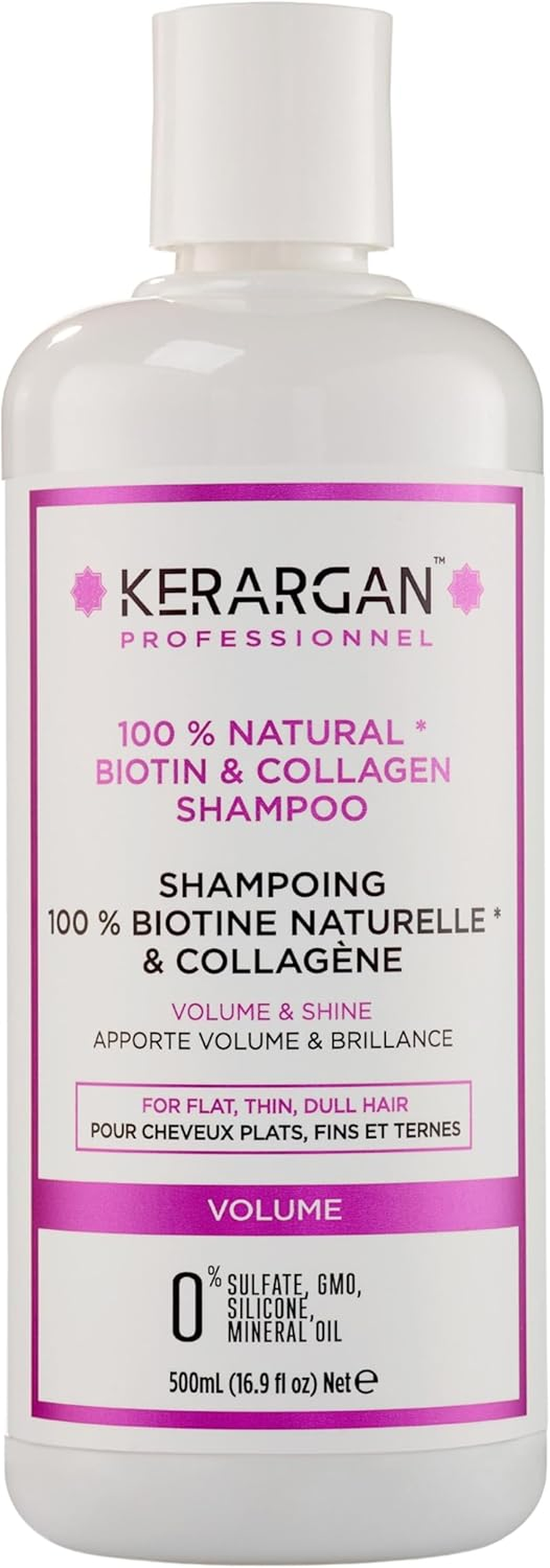 Kerargan - Shampoo with Biotin and Collagen to Give Your Hair New Strength and Shine While Making It Thicker at the Same Time - for Damaged Hair - No Sulphates, Parabens and Silicone - 500 Ml image number 3