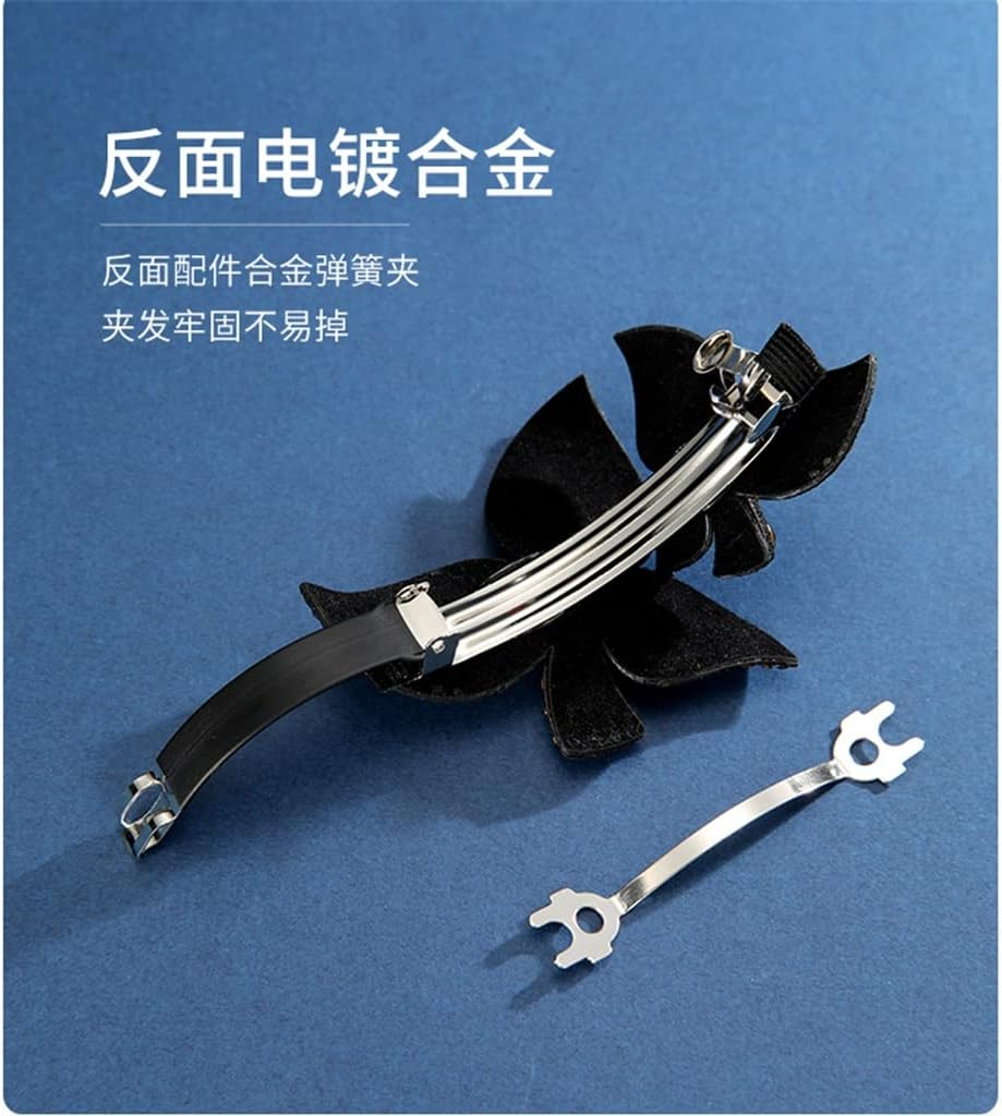 Alligator Clip,Headdress,Hair Clamp,Hairpins,Hairpin Leaves Hair Accessories Hairpin Female Top Clip Back Head Spring Clip Rhinestone Clip Headgear (Color : B, Size : 8.9**5.8Cm) image number 4