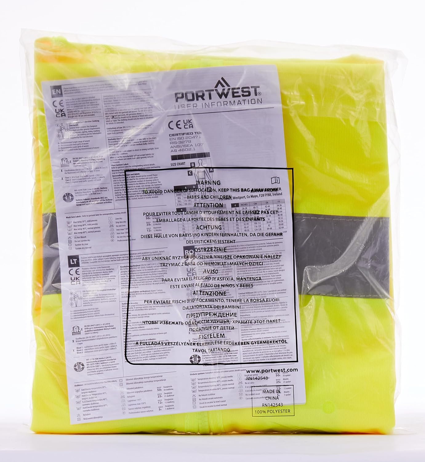Portwest Hi-Vis Zipped Vest