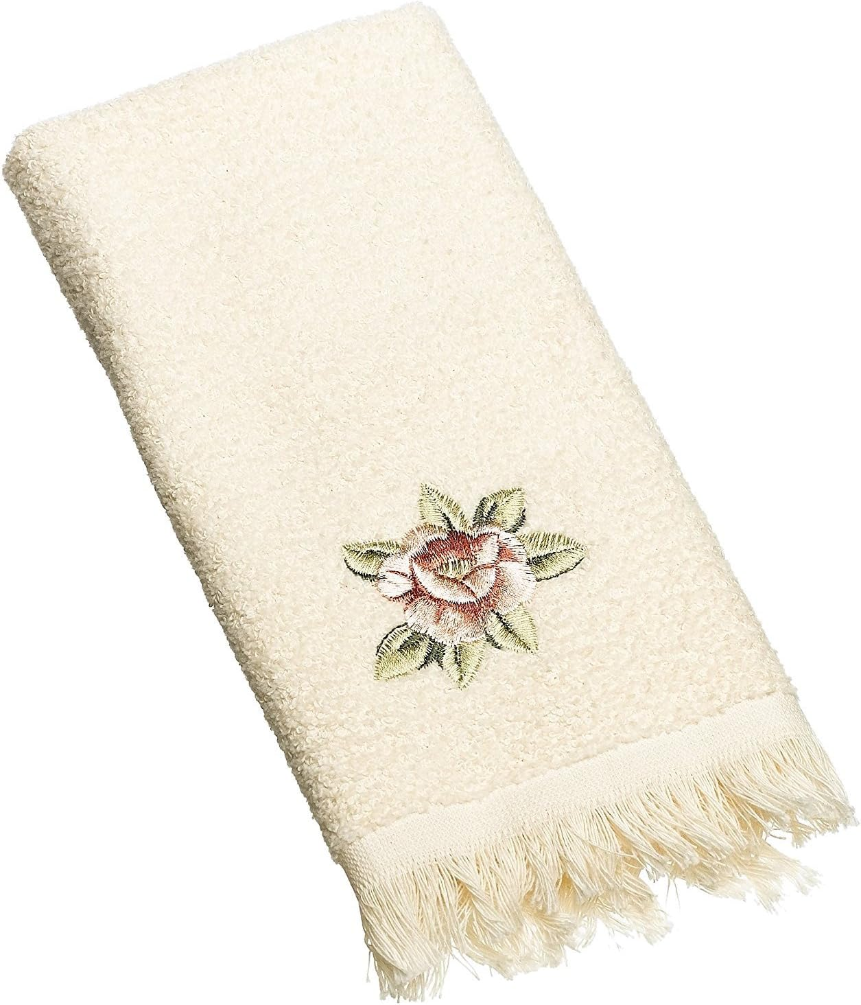 Avanti Linens 5412IVR Rosefan Hand Towel, Ivory, 13.00" X 10.00" image number 1