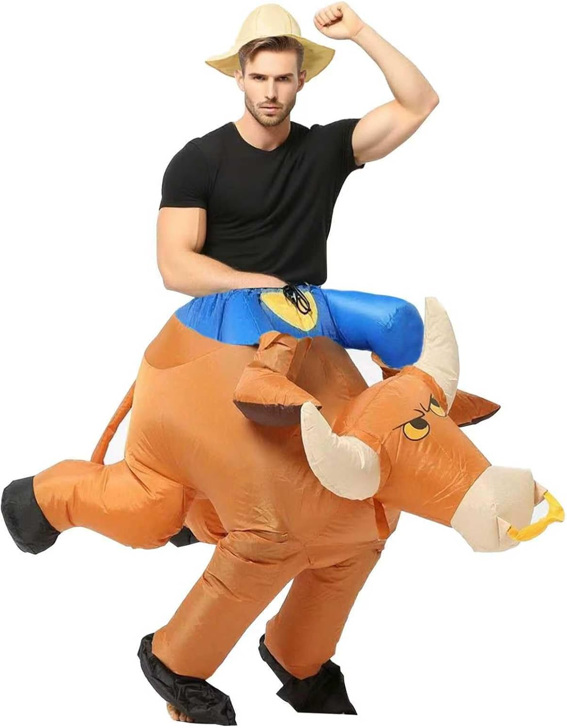 Inflatable Bull Riding Costume,Rodeo Rider Cosplay Costume,Bull Rider Blow up Suit image number 3
