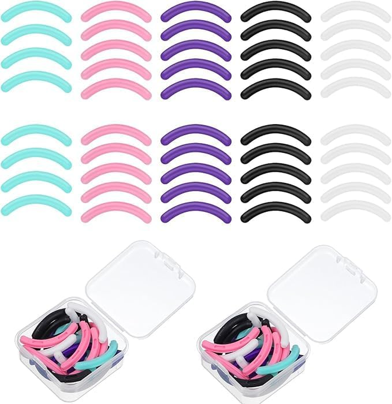 Ksngtixe 60 PCS Eyelash Curler Replacement Pads - Universal Silicone Soft Rubber Refills Compatible with Most Eyelash Curlers, Cosmetic Accessory
